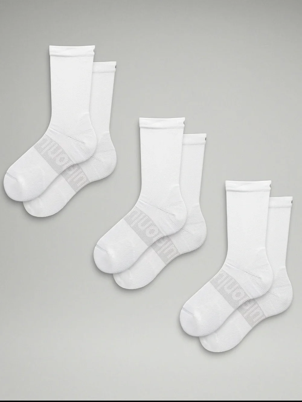 Lululemon Power Stride Socks, White, Size Large